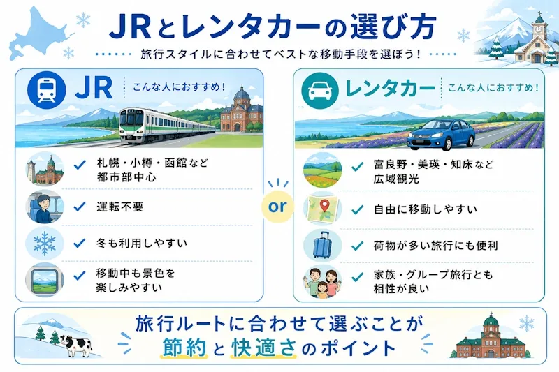 JRとレンタカーの選び方