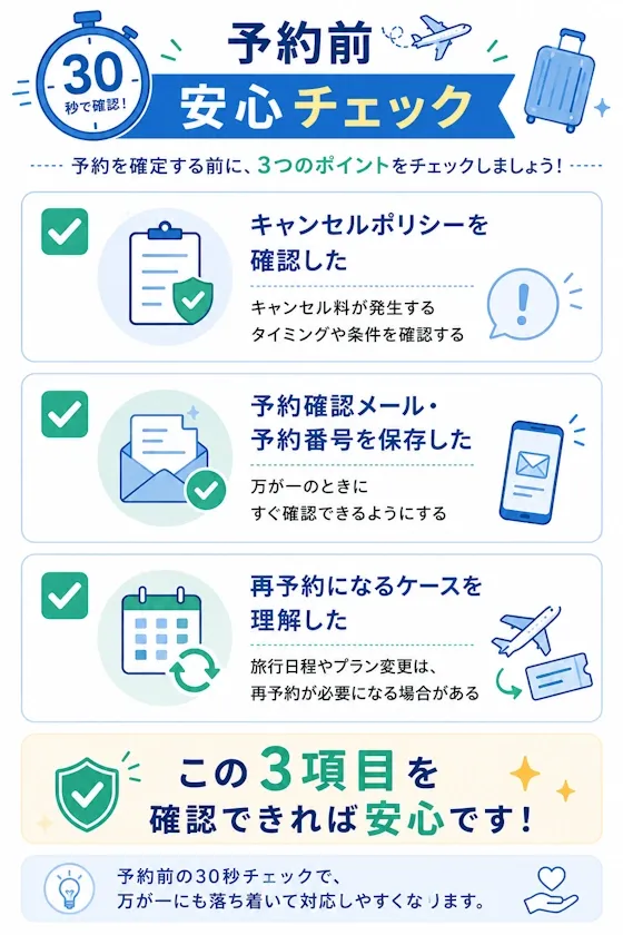 30秒で確認｜予約前安心チェック