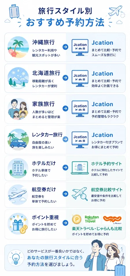 旅行スタイル別おすすめ予約方法