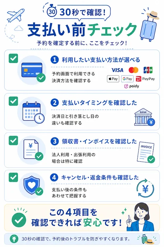 30秒で確認｜支払い前チェック