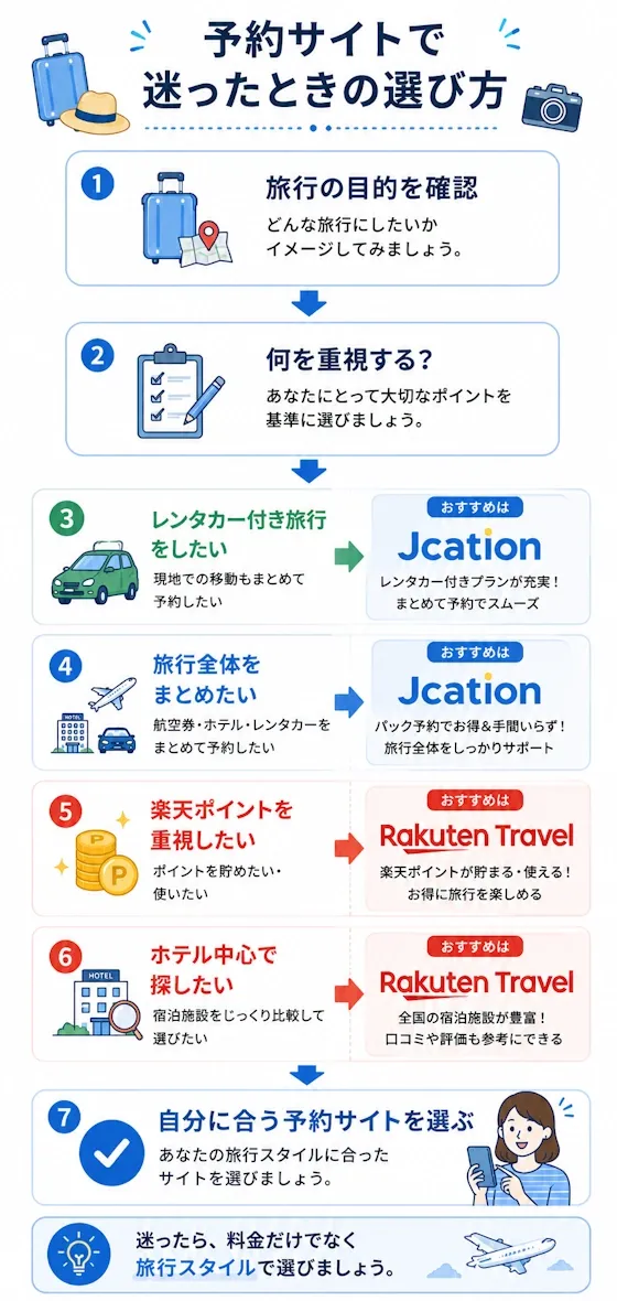 予約サイトの選び方フローチャート